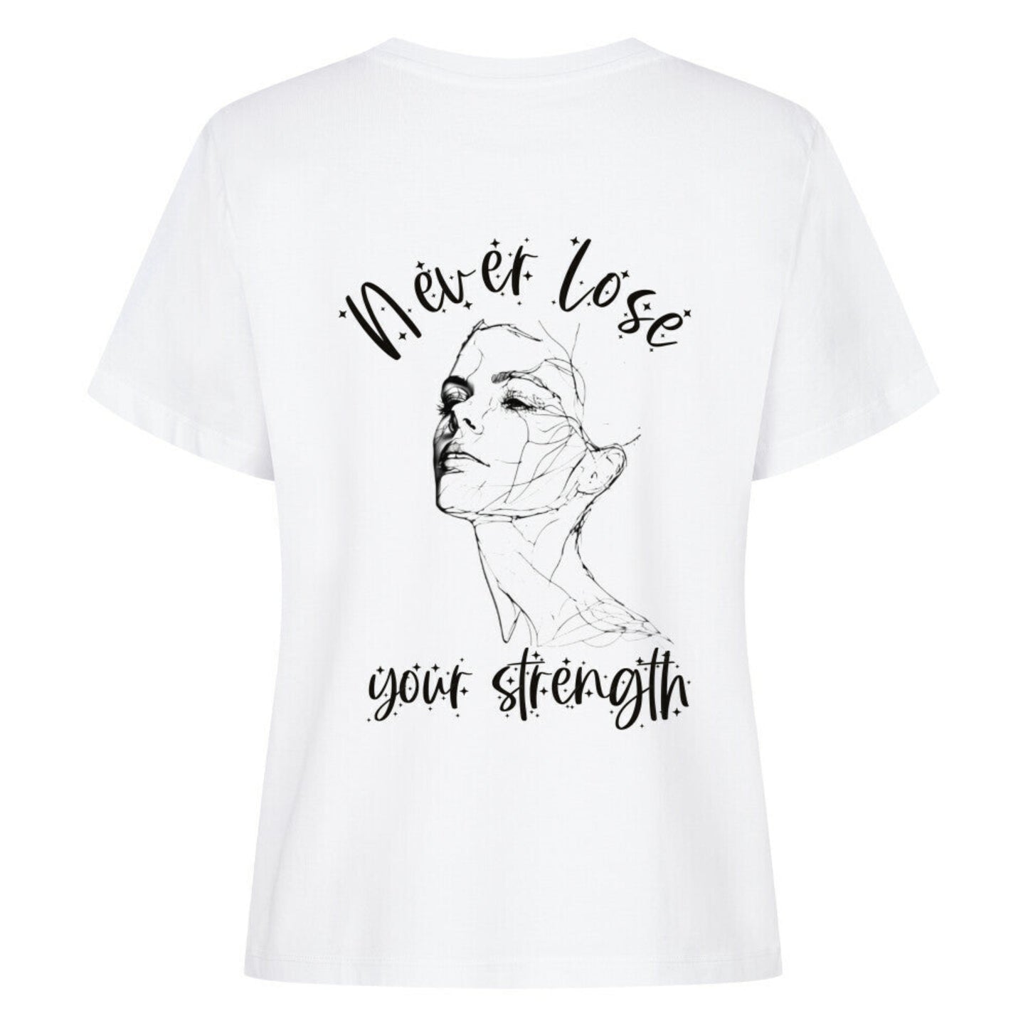Rückenansicht weißes Shirt mit Druck