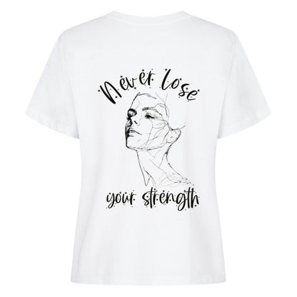 Rückenansicht weißes Shirt mit Druck